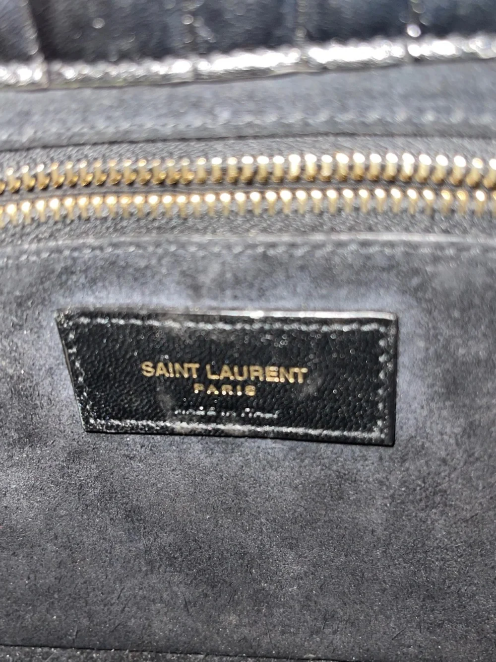 YSL Le 5 À 7 black leather Crocodile-embossed hobo bag